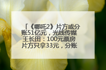 《哪吒2》片方或分账51亿元，光线传媒王长田：100元票房片方只拿33元，分账方式不合理