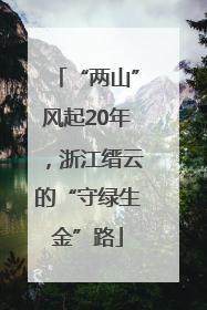 “两山”风起20年，浙江缙云的“守绿生金”路