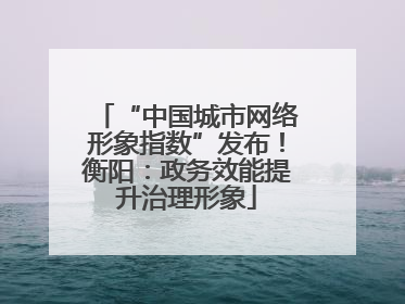 “中国城市网络形象指数”发布！衡阳：政务效能提升治理形象