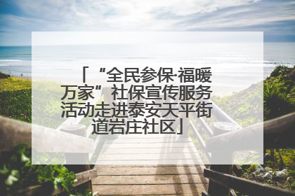 “全民参保·福暖万家”社保宣传服务活动走进泰安天平街道岩庄社区