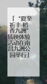 “夏至祈丰·稻香九洲”插秧体验活动在南昌九洲公园举行