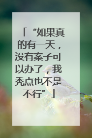 “如果真的有一天，没有案子可以办了，我秃点也不是不行”