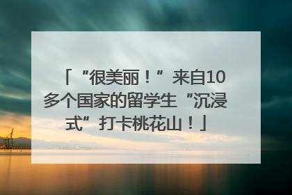 “很美丽！”来自10多个国家的留学生“沉浸式”打卡桃花山！