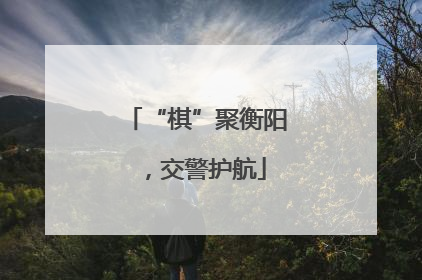 “棋”聚衡阳，交警护航