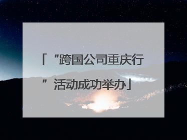 “跨国公司重庆行”活动成功举办