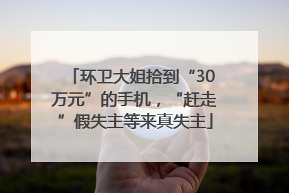 环卫大姐拾到“30万元”的手机，“赶走”假失主等来真失主