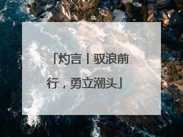 灼言丨驭浪前行，勇立潮头