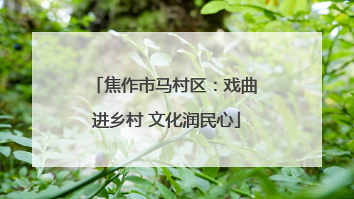 焦作市马村区：戏曲进乡村 文化润民心