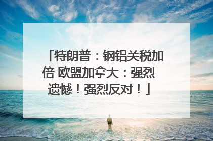 特朗普：钢铝关税加倍 欧盟加拿大：强烈遗憾！强烈反对！