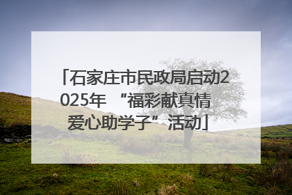 石家庄市民政局启动2025年 “福彩献真情 爱心助学子”活动