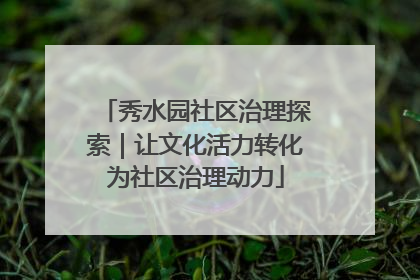 秀水园社区治理探索｜让文化活力转化为社区治理动力