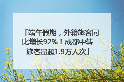 端午假期，外籍旅客同比增长92%！成都中转旅客量超1.9万人次