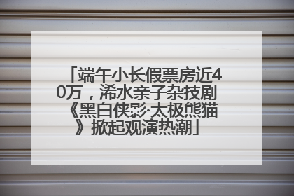 端午小长假票房近40万，浠水亲子杂技剧《黑白侠影·太极熊猫》掀起观演热潮