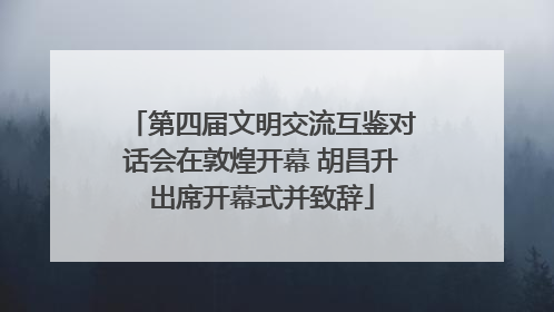第四届文明交流互鉴对话会在敦煌开幕 胡昌升出席开幕式并致辞