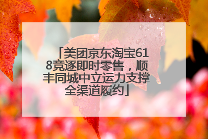 美团京东淘宝618竞逐即时零售，顺丰同城中立运力支撑全渠道履约