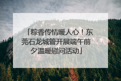 粽香传情暖人心！东莞石龙城管开展端午前夕温暖慰问活动