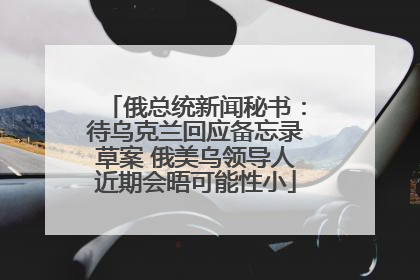 俄总统新闻秘书：待乌克兰回应备忘录草案 俄美乌领导人近期会晤可能性小