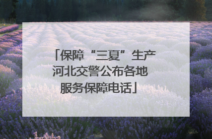 保障“三夏”生产 河北交警公布各地服务保障电话