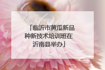 临沂市黄瓜新品种新技术培训班在沂南县举办