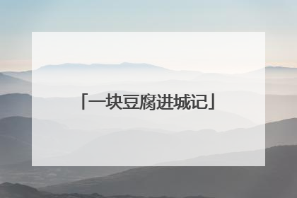 一块豆腐进城记