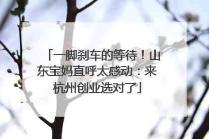 一脚刹车的等待！山东宝妈直呼太感动：来杭州创业选对了