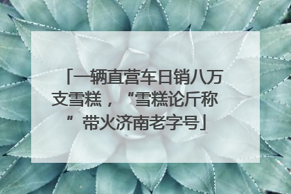 一辆直营车日销八万支雪糕，“雪糕论斤称”带火济南老字号