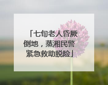 七旬老人昏厥倒地，蒸湘民警紧急救助脱险