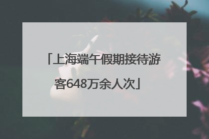 上海端午假期接待游客648万余人次