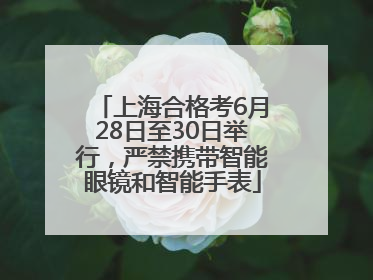 上海合格考6月28日至30日举行，严禁携带智能眼镜和智能手表