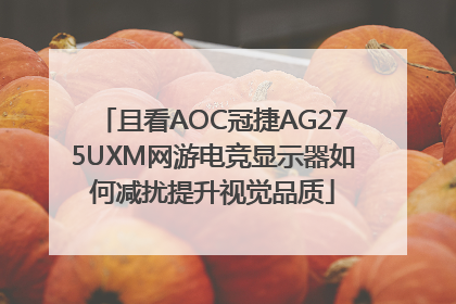 且看AOC冠捷AG275UXM网游电竞显示器如何减扰提升视觉品质