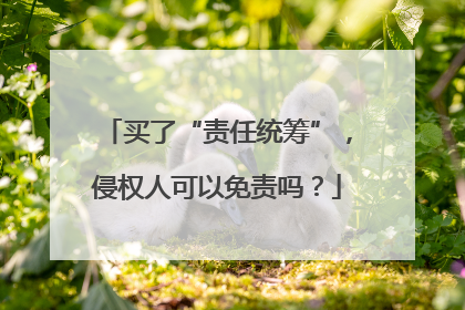 买了“责任统筹”，侵权人可以免责吗？