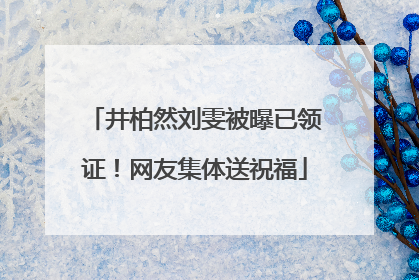 井柏然刘雯被曝已领证！网友集体送祝福