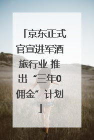京东正式官宣进军酒旅行业 推出“三年0佣金”计划