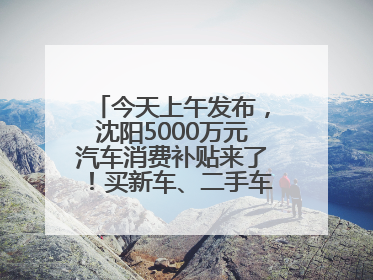 今天上午发布，沈阳5000万元汽车消费补贴来了！买新车、二手车都能领！