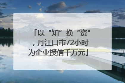 以“知”换“资”，丹江口市72小时为企业授信千万元