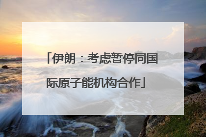 伊朗：考虑暂停同国际原子能机构合作