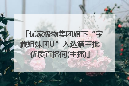 优家极物集团旗下“宝藏姐妹团U”入选第三批优质直播间(主播)