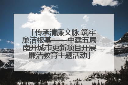传承清廉文脉 筑牢廉洁根基——中建五局南开城市更新项目开展廉洁教育主题活动