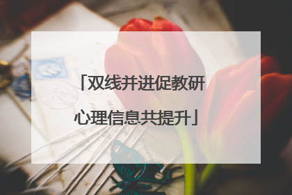 双线并进促教研 心理信息共提升