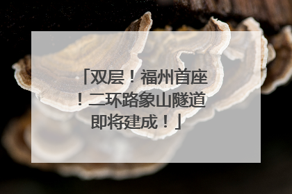 双层！福州首座！二环路象山隧道即将建成！