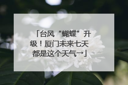 台风“蝴蝶”升级！厦门未来七天都是这个天气→
