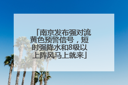 南京发布强对流黄色预警信号，短时强降水和8级以上阵风马上就来