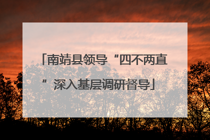 南靖县领导“四不两直”深入基层调研督导