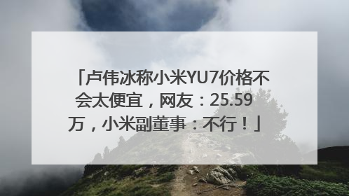 卢伟冰称小米YU7价格不会太便宜，网友：25.59万，小米副董事：不行！