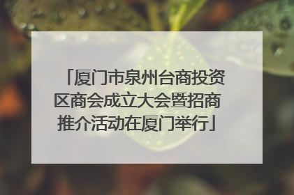 厦门市泉州台商投资区商会成立大会暨招商推介活动在厦门举行