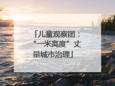 儿童观察团：“一米高度”丈量城市治理