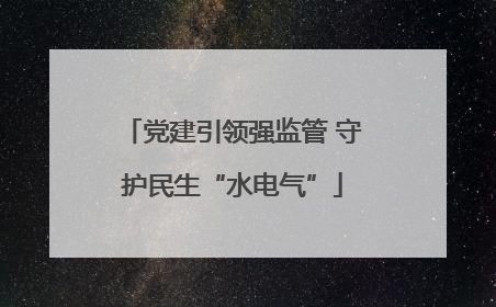 党建引领强监管 守护民生“水电气”