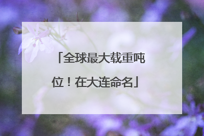 全球最大载重吨位！在大连命名