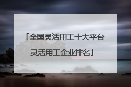 全国灵活用工十大平台 灵活用工企业排名