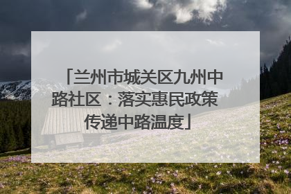 兰州市城关区九州中路社区：落实惠民政策 传递中路温度